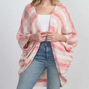 LONG SLEEVE STRIPE CARDIGAN TIE DYE